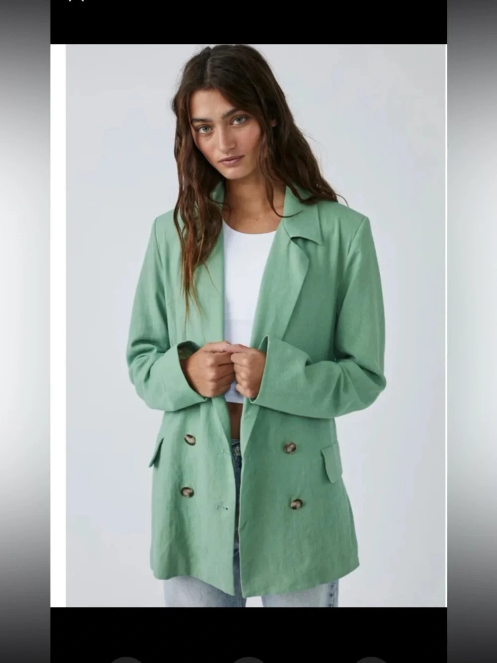 Free People Olivia Blazer in Grassland Oversized size Small - Picture 4 of 11